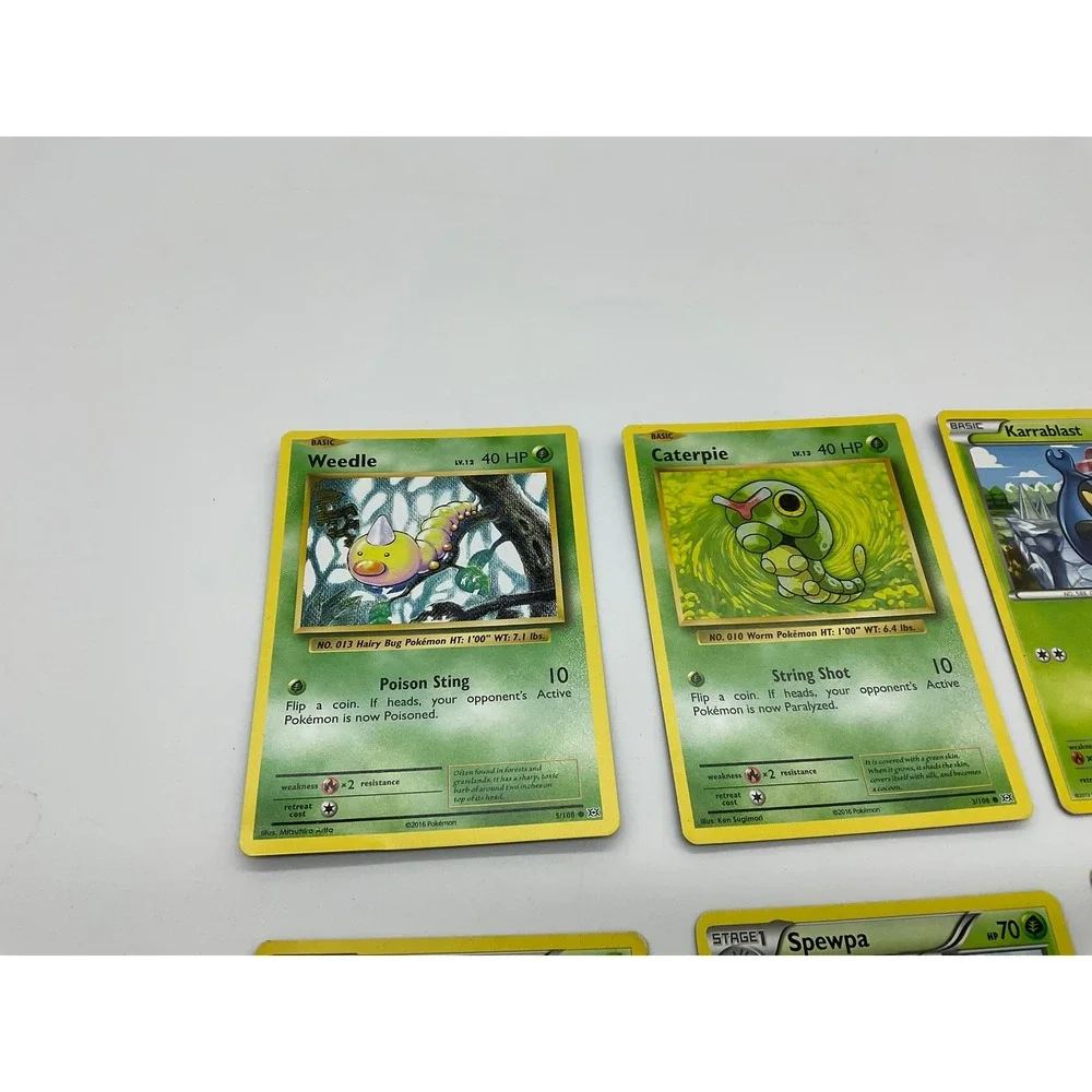 Pokemon TCG Card Lot 6ct Caterpie Karrablast Volbeat Spewpa Cacnea Grass Bug
